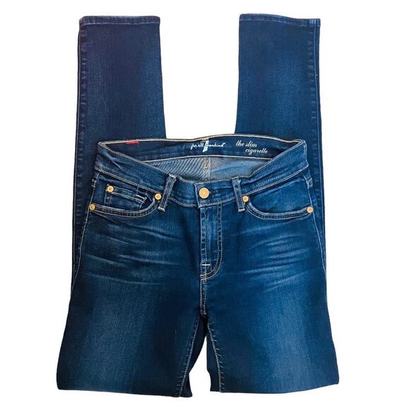 7 For All Mankind The Slim Ciggarette Skinny Jeans Size 25 - Picture 3 of 7